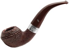 Peterson Irish Harp Sandblast 9mm FILTER Silver Mounted Bent Rhodesian Pipe 999 picture