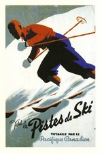 🎿 Vers les Pistes de Ski Poster - 24x36” Classic French Travel Art 200gsm picture