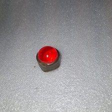 Vintage Ruby Red Glass Jeweled Reflector Brass Base Stop Sign Railroad  picture