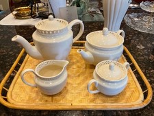 VTG Godinger Cream Lace Tea/Coffee Ornate Porcelain Service picture