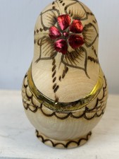 Vintage Russian Matryoshka Nesting Dolls 5 Pc Made in Russia Foil Floral 4” picture