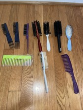 Vintage Hair Brush Comb Lot 10 Stylist Barber Comair Revlon Diane Assorted picture