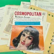 Famous Writers School Correspondence Lot Featuring Cosmopolitan Assignments 60s picture