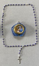 Glass Locket with mini-rosary-picture of The Holy Family picture