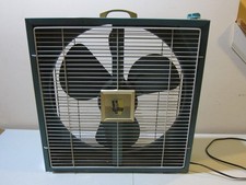 MCM Vintage Emerson 746310-AW Aqua Electric Box Fan 2 Speed 22