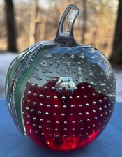 St Clair Apple Glass Paperweight picture