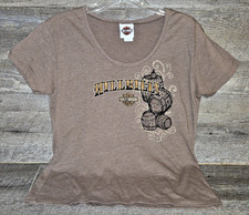 Hillbilly Harley Davidson Gatlinburg, TN 2012 Brown T-Shirt Women's Size Large picture