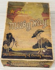 Vintage 1920s Mars Chocolate Milky Way Candy Box Store Display Empty Scarce Read picture