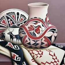 Jorge Arrieta Fine Arts Giclée Print on Canvas - Native American Style Pottery picture
