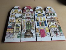 Christmas Village Folding Decoration Both Sides Hand Painted Very Beautiful  picture