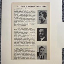 Pittsburgh Pirates Executives Mrs. Barney Dreyfuss 1937 Annual Baseball 5X8 Pic picture