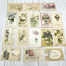 78 Atq 1905-16 Postcards 76 Easter & 2 New Year Embossed Printed in Germany picture