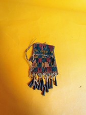 Antique Apache Strike-a-Lite Antique Beaded Bag Native American Cones Fringe picture