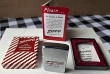 Vintage 1960 ZIPPO Lighter North American Moving UNFIRED Candy Stripe Box CIB picture