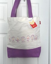 BTS x McDonalds 2021 Official Merch Canvas Tote Bag Ivory Purple HYBE NWT picture