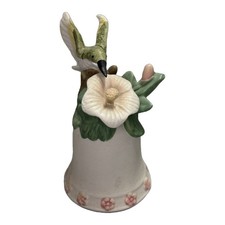 Vintage Hummingbird Bell Figurine Porcelain Bisque 2001 Dollar Zone picture