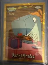 2025 Topps Chrome SpongeBob Sapphire Pearl Krabs #10 Gold /50 picture
