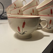 Vintage Cattail Teacups | No Saucers | Set Or Seperate picture