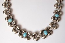 vintage NAVAJO DINÉ silver turquoise necklace picture
