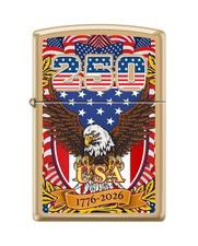 Zippo 5452, USA 250th Anniversary 1776-2026 High Polish Brass Lighter picture