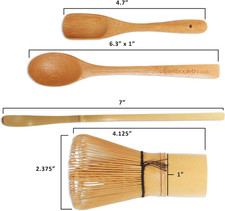 Matcha Whisk Set - Golden Chasen (Tea Whisk) + Chashaku (Hooked Bamboo Scoop)... picture
