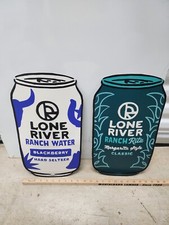 Lot Of 2 Lone River Ranch Water Ranch Rita Beer Sign Metal Tin Tacker Microbrew picture