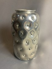 Leon Fontier Handcrafted, Lead-free 8.5” Pewter Hobnail Vase-Signed & Dated picture