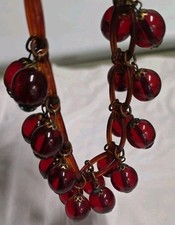 Vintage Cherry Amber Bakelite Bead Bracelet 47g picture