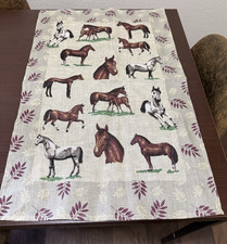 Vintage Ulster Weavers Irish Linen Tea Towel Horse & Foal Print Unused #002984 picture