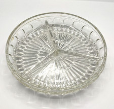 Vintage Crystal 3 Section Divided Dish aa15 picture
