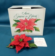 VTG 1986 Avon Seasons In Bloom Porcelain Red Poinsettia In Box picture