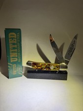 Vintage United Boker UC154 CT Copperhead Etched Christmas Solingen Germany w/box picture