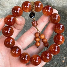 15mm 15 Beads Natural Prayer Beads Bracelet Cliff Cypress Red Aged picture