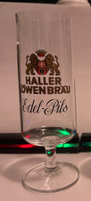 1960's? Haller Lowenbrau Edel & Pils Glass (Excellent cond.) very rare, see pics picture