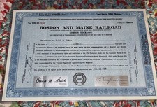 Boston and Maine Railroad - Stock Certificate - Railroad Stocks picture