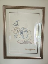 💎 1990's Disney Store Ex. Framed Sketch: Orphan's Benefit 1941 Donald Duck picture