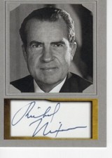 RICHARD NIXON ~  Presidential ACEO Portrait D. Gordon Facs Auto  * NM+ #37 picture