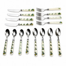 Gibson John Deere Tractor 16 Pc Flatware Set Service for 4 Knives Forks Spoons picture