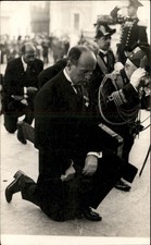 Kneeling Benito Mussolini c1920s-30s Real Photo Vintage Postcard bhn picture
