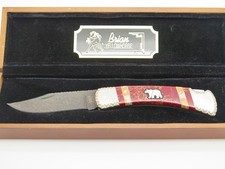 Artist Proof Custom Brian Yellowhorse Buck 110 Jasper Bear Folding Hunter Knife picture