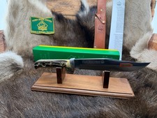 1974 Puma 6396 Bowie Knife Stag Handles Leather Sheath & Puma Green & Yellow Box picture