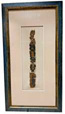 PRE COLUMBIAN TEXTILE FRAGMENT FROM PERU ARCHIVAL FRAMED WITH COA AND PROVENANCE picture
