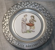 Vintage Kate Greenaway Wilton Pewter Plate Children Apples RWP 1973 picture