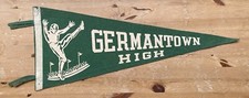 Vintage Germantown High School Football Themed Philadelphia 29 Inch Felt Pennant picture