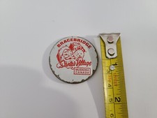 Vintage Metal Pinback Button Pin Bracebridge Santa's Village picture