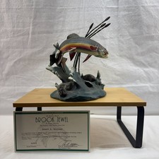 Brook Jewel Trout  Treasures Franz Dutzler Danbury Mint Figurine Sculture w/Cert picture
