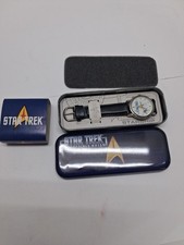 Vintage 1998 Star Trek  Wristwatch w/ Collectible Tin Case Read Description picture
