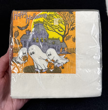 Vintage NIP Halloween Napkins 30 Count Cute Haunted House Ghosts 5