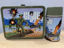 Vintage G.I. JOE Lunchbox & Thermos 1st Action Hero 1967 Scuba Tank Battle Tin picture