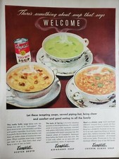 Lot of 3 Vintage 1946 Campbell's Soup Print Ads Ephemera Art Decor Dinner in picture
